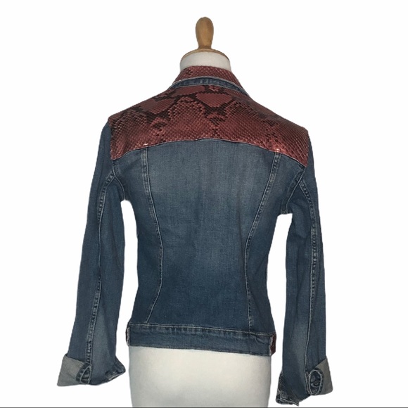Daniella Erin NYC Python/Denim Jacket Pink/Black s - Picture 5 of 13